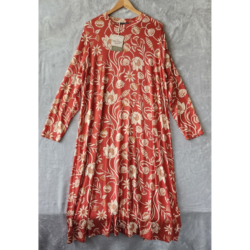 Gudrun Sjoden Dress Size XL Wild Flower Print Protea Jersey Stretch Knit NWT